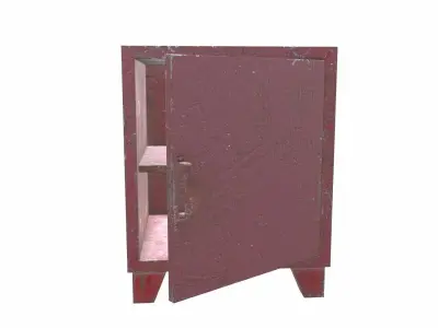 Bedside metal Table - 02 Low-poly 3D model