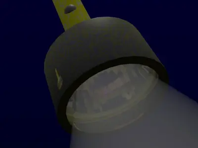 Flashlight elephant on wooden platform Free 3D model