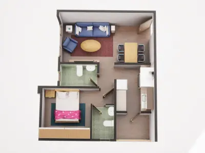 3D Floor Plan Model 17 3D model