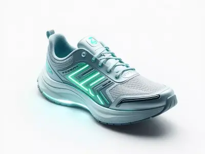 Futuristic Neon Running Shoe Low-poly 3D model