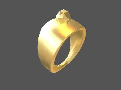 Gem Simple Ring v1 001 Low-poly 3D model