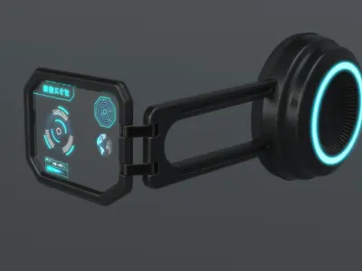 Sci-fi glasses and helmet bundle 2 3D Model Pack