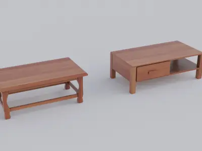 Coffee table Low-poly 3D model 12