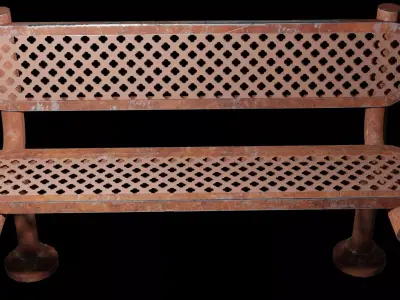 Bench - PBR Game ready - Low - Poly 3d model Low-poly 3D model