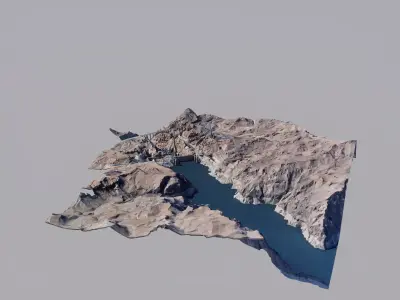 Hoover Dam  Low-poly 3D model