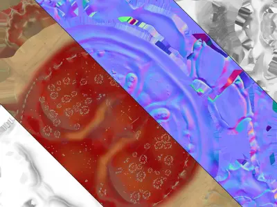 Game Ready Japanese Signs Set Crab Signboard Low-poly 3D model