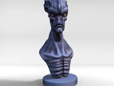 Alien Creature Potrait 3D print model