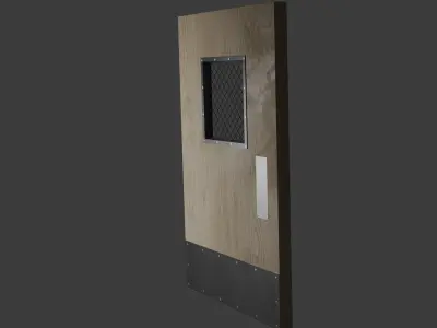 Industrial Door Wooden Free 3D model