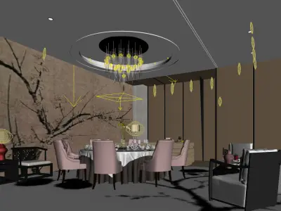 Business Restaurant - Coffee - Banquet  154 3D model