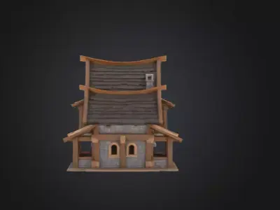 Nordic Chalet Low-poly 3D model