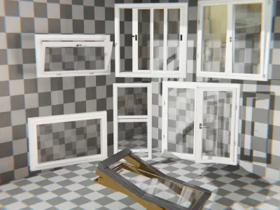 3D Modern Window Pack  Varied Styles Low-poly 3D model