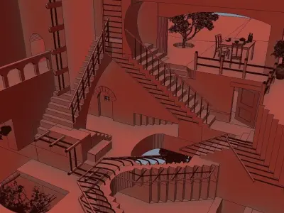 Relativity MC Escher 3D model