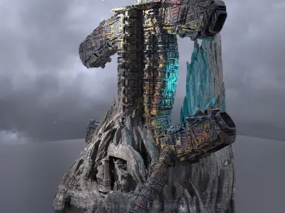 Alien Covenant Ship wreck rocks  3D model