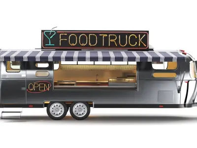  Three Detailed Food Trucks 