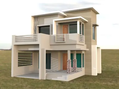 Modern House Exterior Low-poly 3D model