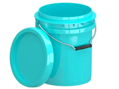 Food Grade 5l Plastic Bucket Turquoise 3D model