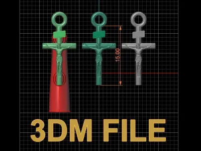 JESUS CROSS PENDANT SMALL SIZE 3D print model