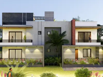 Modern Residential Villa - Contemporary House Exterior 3D model