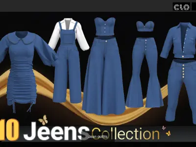 Jean and street clothes 3D Model Pack