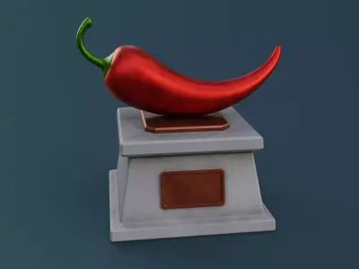 Chili Pepper Monument Low-poly 3D model