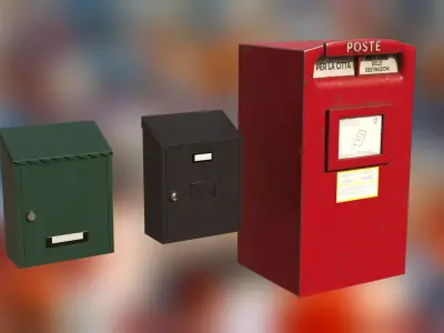 Postbox Low-poly 3D model