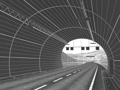 Tunnel with Terrain Low-poly 3D model