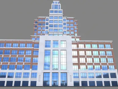The Embarcadero 250 Street Building San Francisco Low-poly 3D model