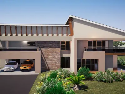 Proposed four bedroom house with maidroom 3D model