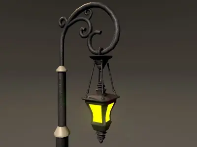 Lamp Post Low-poly 3D model get