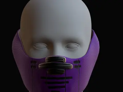 Gas mask helmet 3d model scifi Low-poly  Low-poly 3D model