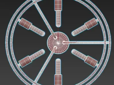 davos light semi-flush mount gold 3D model