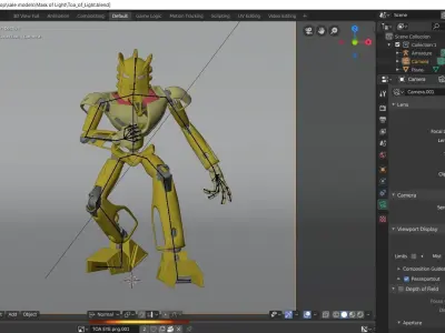 Takanuva Model golden robot 3D model
