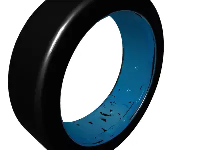 Futuristic Glowing SciFi Ring Component Low-poly 3D model