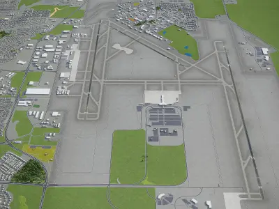 Colorado Springs Airport Low-poly 3D model