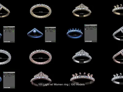 100 Light wt Women ring 3D Model Pack
