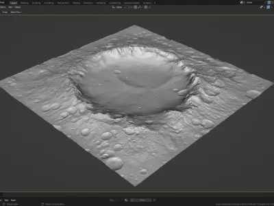 Moon crater - Blender FBX  lunar Landscape 3D model