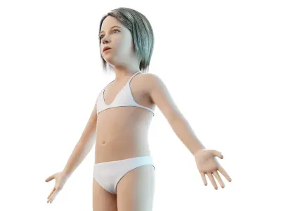  Full Girl And Boy Kids Anatomy Set Blender Static 