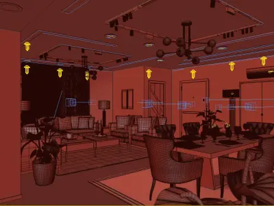 Modern home interior design 3D model