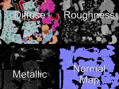 Colorful Animated Doctor with Pink Hair and Glasses Low-poly 3D model