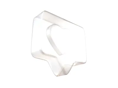 Socail Media Heart Bubble v1 009 Low-poly 3D model