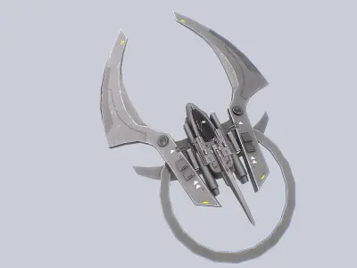 Scifi patrol vehicle Low-poly 3D model