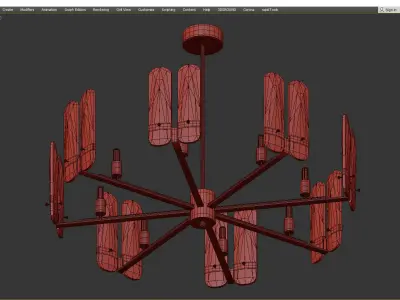 Blue Marine Chandelier Low-poly 3D model