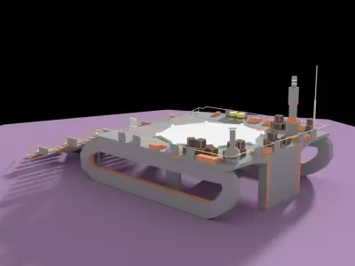 Low Poly Spaceship Platform Low-poly 3D model