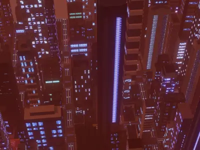 Alien Planet Sci-Fi City 13 Low-poly 3D model
