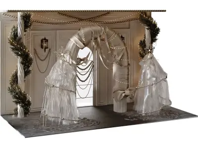 New Years decoration of a wedding salon 3D model