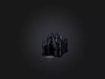 Realistic Vampire Castle Model Low-poly 3D model