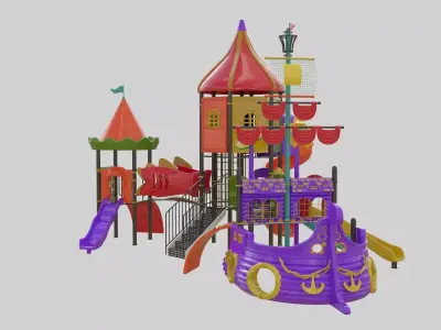 3D Ship Themed Playground Model - 06 3D model