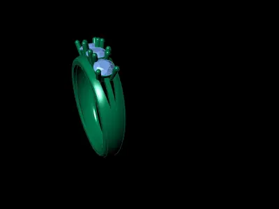 ring triple stones 3D print model