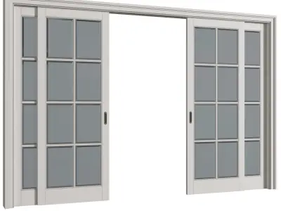 Interior sliding doors in classic style 3D model