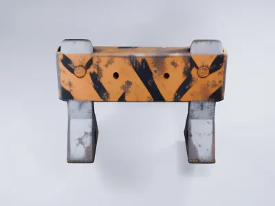 Concrete Roadblock - Low Poly Stylized Barrier 3D model
